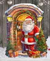 Designocracy Knocking the Door Santa 32" Christmas Outdoor Lawn Decor G. DeBrekht