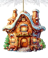 Designocracy Fairy Tale House Christmas Wooden Ornaments Holiday Decor G. DeBrekht