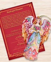 Designocracy Floral Angel Christmas Wooden Ornaments Holiday Decor G. DeBrekht