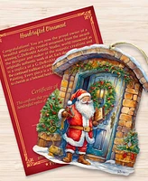 Designocracy Joyful Moments at the Doorstep Christmas Wooden Ornaments G. DeBrekht