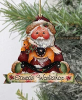 Designocracy Santa's Workshop Christmas Wooden Ornaments Holiday Decor J. Mills-Price