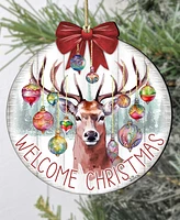 Designocracy Welcome Christmas Wooden Ornaments Holiday Decor G. DeBrekht