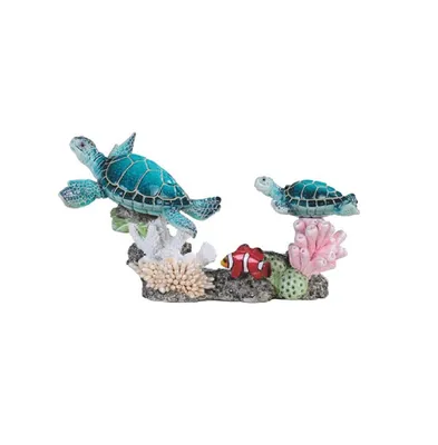 Fc Design 8.75W Sea Turtle, Dolphin, and Clownfish Swimming Around Coral  Together Statue Marine Life Decoration Figurine Home Decor Perfect Gift for