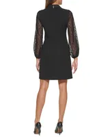 Tommy Hilfiger Petite Clip-Dot Layered-Look Dress