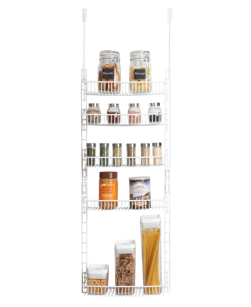 Smart Design -Tier Over the Door Pantry Organizer Rack with Adjustable Shelves