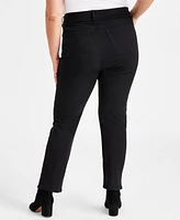 Style & Co Plus High-Rise Straight-Leg Jeans, Created for Macy's