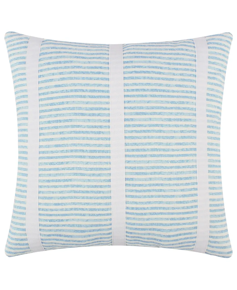 Levtex Sol Stripe Patch Applique Decorative Pillow, 18" x 18"