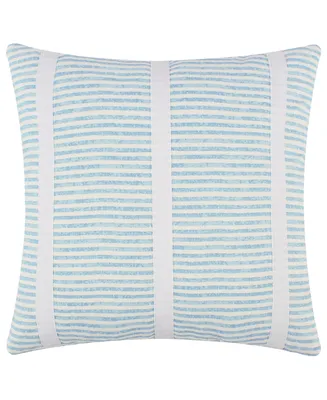 Levtex Sol Stripe Patch Applique Decorative Pillow, 18" x 18"