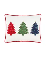 Levtex White Pine Whimsical Trees Pom Pom Decorative Pillow, 14" x 18"