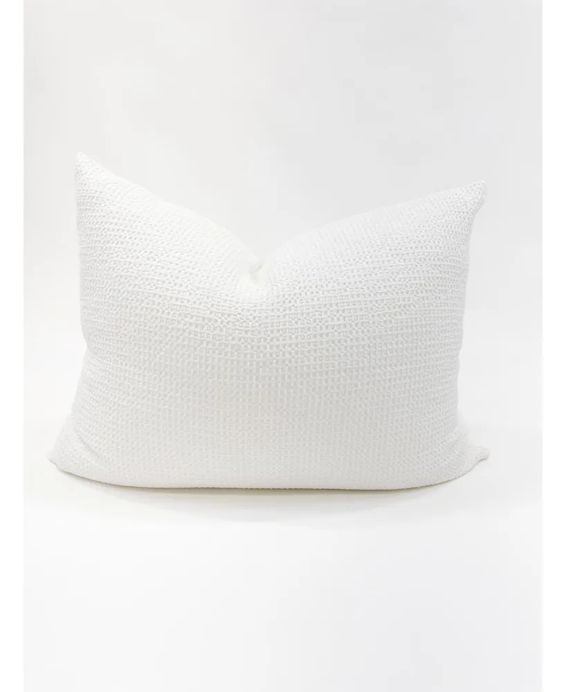 White 28x36 Cotton Waffle Weave Large Bed Down Alternative Pillow