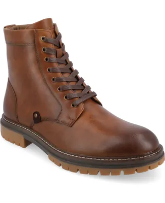 Vance Co. Men's Denver Tru Comfort Foam Plain Toe Lace-Up Ankle Boots