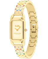 Coach Women's Cadie Rainbow Gold-Tone Stainless Steel Bangle Bracelet Watch 17.5mm x 28.5mm
