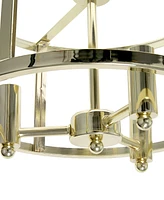 All The Rages 3-Light 13" Industrial Farmhouse Glass and Metallic Accented Semi-Flush Mount