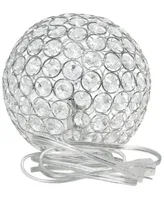 Lalia Home Elipse 8" Metal Crystal Orb Table Lamp