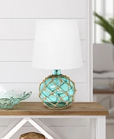 Lalia Home Maritime 14.75" Colored Glass Rope Table Lamp
