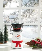 Glitzhome 19.50" H Metal Snowman Decorative Bucket