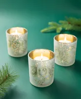 Glitzhome Set of 3 Nativity Glass Votive or Pillar Candle Holders
