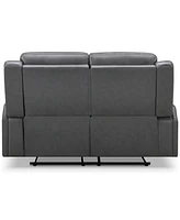 Abbyson Living Rhodes 60" Top-Grain Leather Manual Reclining Loveseat