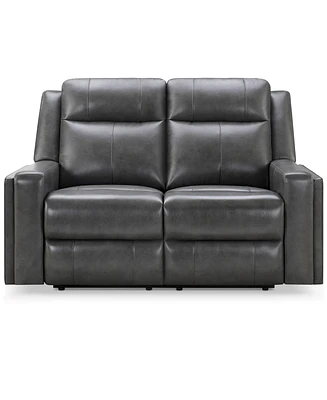 Abbyson Living Rhodes 60" Top-Grain Leather Manual Reclining Loveseat