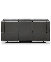Abbyson Living Waylen 81.5" Top-Grain Leather Manual Reclining Sofa