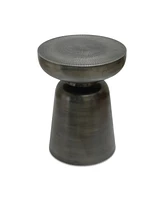 Arthur 19" Iron Round Antique-Like Zinc Accent Table