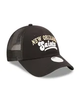 Women's New Era Black New Orleans Saints Team Trucker 9FORTY Snapback Hat