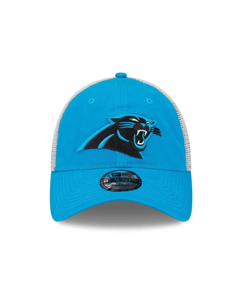 Men's New Era Blue, Natural Carolina Panthers Loyal 9TWENTY Trucker Snapback Hat