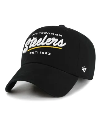 Women's '47 Brand Black Pittsburgh Steelers Sidney Clean Up Adjustable Hat