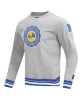 Men's Pro Standard Heather Gray Los Angeles Rams Crest Emblem Pullover Sweatshirt