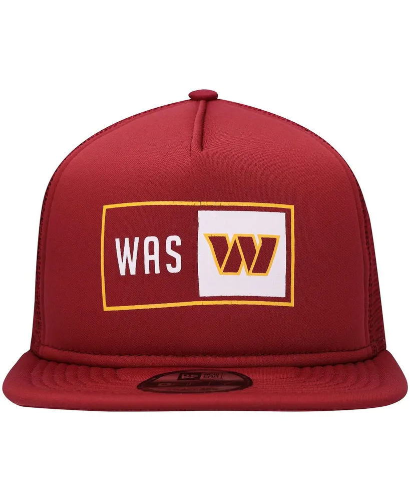 Men's New Era Burgundy Washington Commanders Balanced 9FIFTY Trucker Snapback Hat