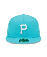 Men's New Era Blue Pittsburgh Pirates Vice Highlighter Logo 59FIFTY Fitted Hat