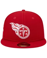 Men's New Era Scarlet Tennessee Titans 15 Years Main Patch 59FIFTY Fitted Hat