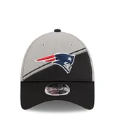Men's New Era Gray, Black New England Patriots 2023 Sideline 9FORTY Adjustable Hat