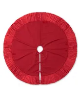 Glitzhome 72"D Oversized Deluxe Velvet Ruffled Christmas Tree Skirt