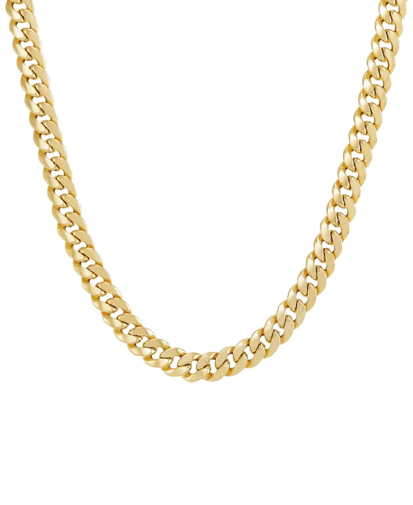 Polished Curb Chain Necklace 22" in 10K Yellow Gold