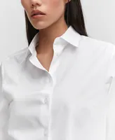 Mango Women's Oversize Cotton Lyocell Blend Shirt