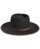 Scala Men's Provato Knit Faux-Wool Safari Hat with Faux-Leather Band
