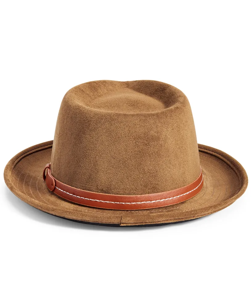 Scala Men's Faux-Suede Belted Fedora