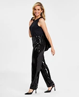 I.n.c. International Concepts Women's Sequin Straight-Leg Pants, Created for Macy's