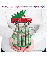 Big Dot of Happiness Merry Little Christmas Tree - Red Truck Christmas Party Money Holder - Cash Cake