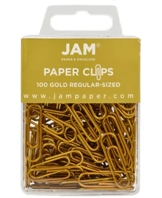 Jam Paper Colored Standard Paper Clips - Regular 1" - Paperclips - 100 Per Pack