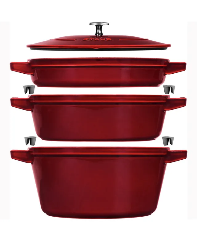 Staub Cast Iron 4 Piece Stackable Set - Macy's