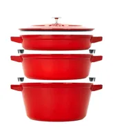 Staub Cast Iron 4 Piece Stackable Set