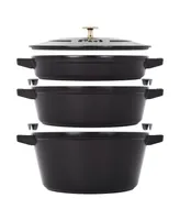 Staub Cast Iron 4 Piece Stackable Set