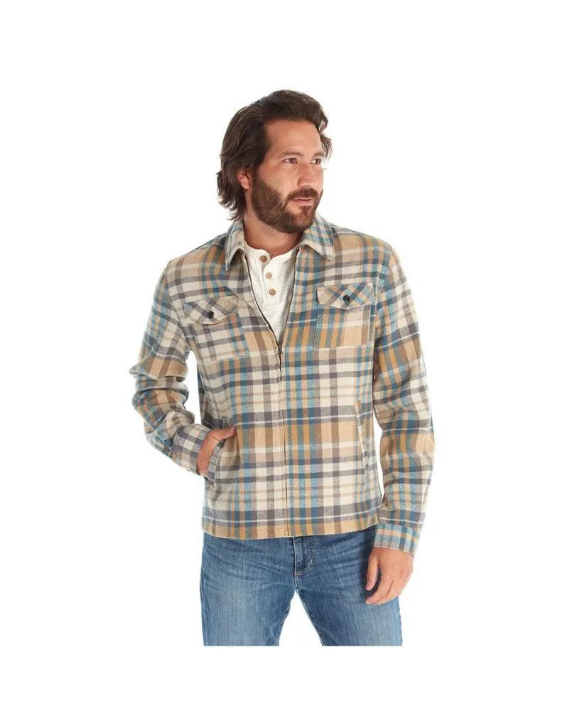 Px Clothing Men's Long Sleeve Plaid Zip Up Shirt Jacket
