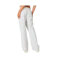 Lilyana printed low rise jeans - White-and