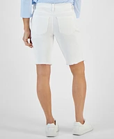 Style & Co Petite Raw-Edge Denim Bermuda Shorts, Created for Macy's