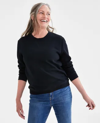 Style & Co Women's Long-Sleeve Crewneck Sweatshirt, Created for Macy's