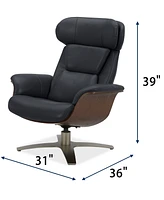 Janer Leather Swivel Chair, Created for Macy's