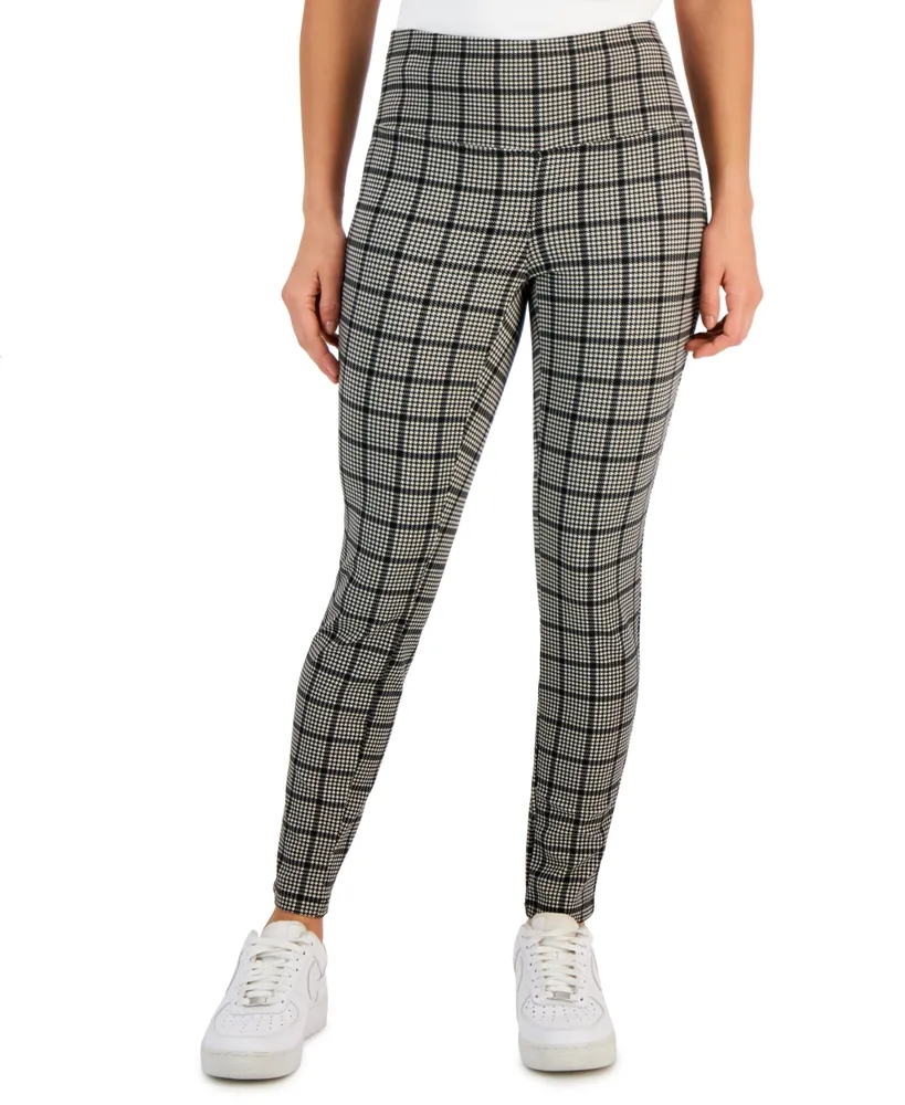 Style & Co Petite Houndstooth High-Rise Ponte-Knit Pants, Created for Macy's